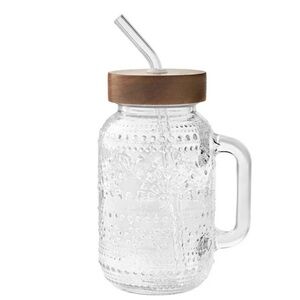 🌸 New The Pioneer Woman Channing 32-Ounce Glass Mason Drinking Jar Tumbler Qty 1
